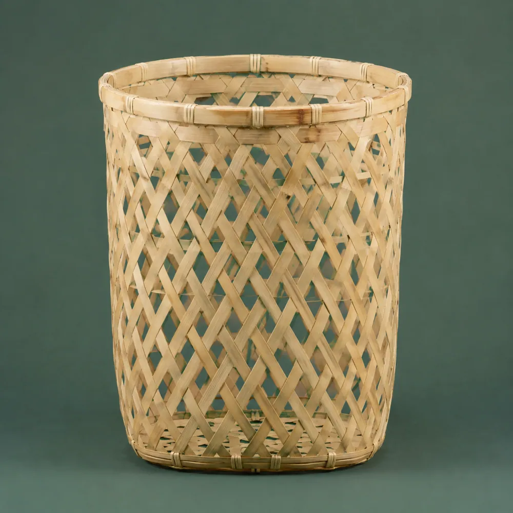 Tall Basket 260, piece ON-A-06, woven in Bamboo, photographed as it is.