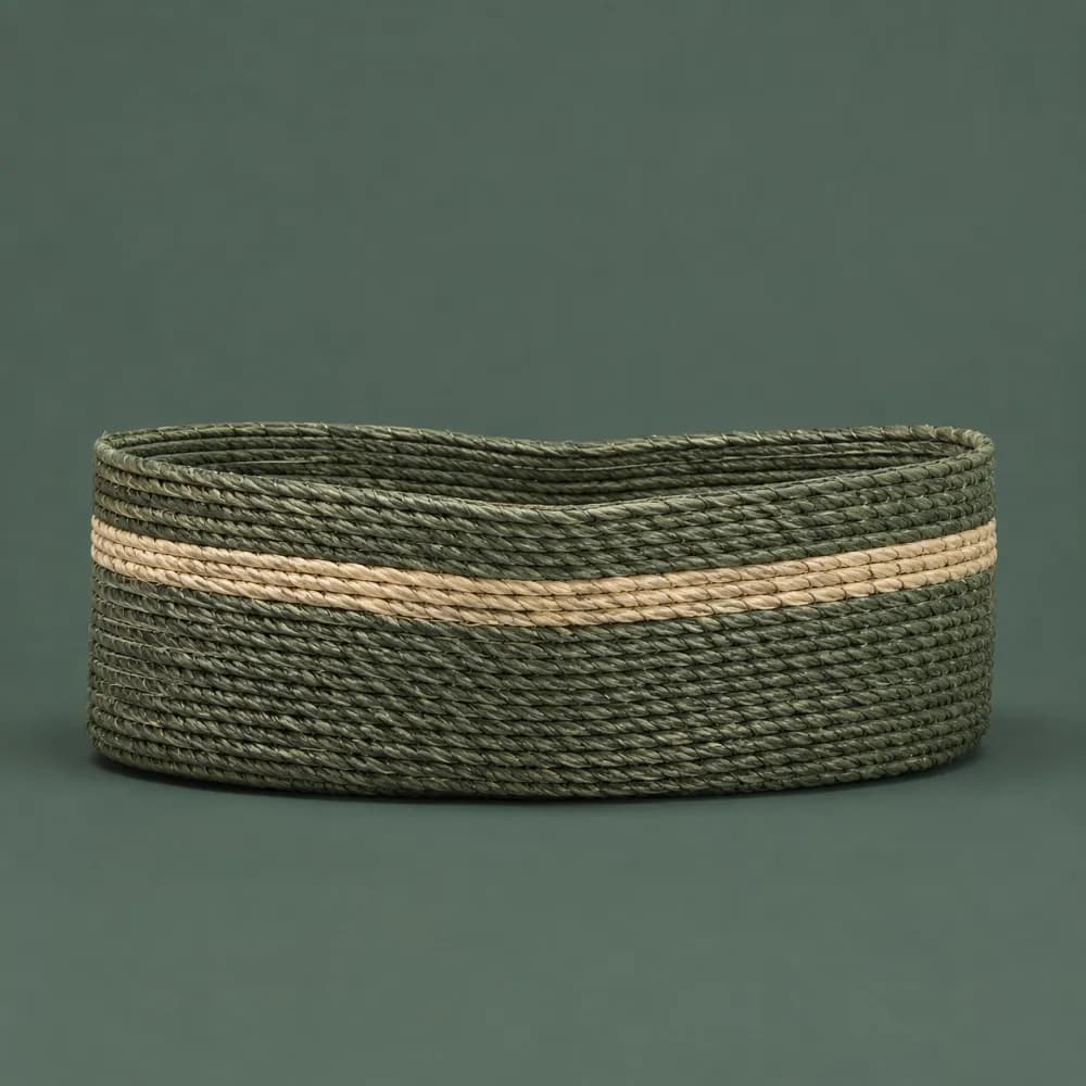 Low Basket 420, piece ON-A-07, woven in Seagrass, photographed as it is.
