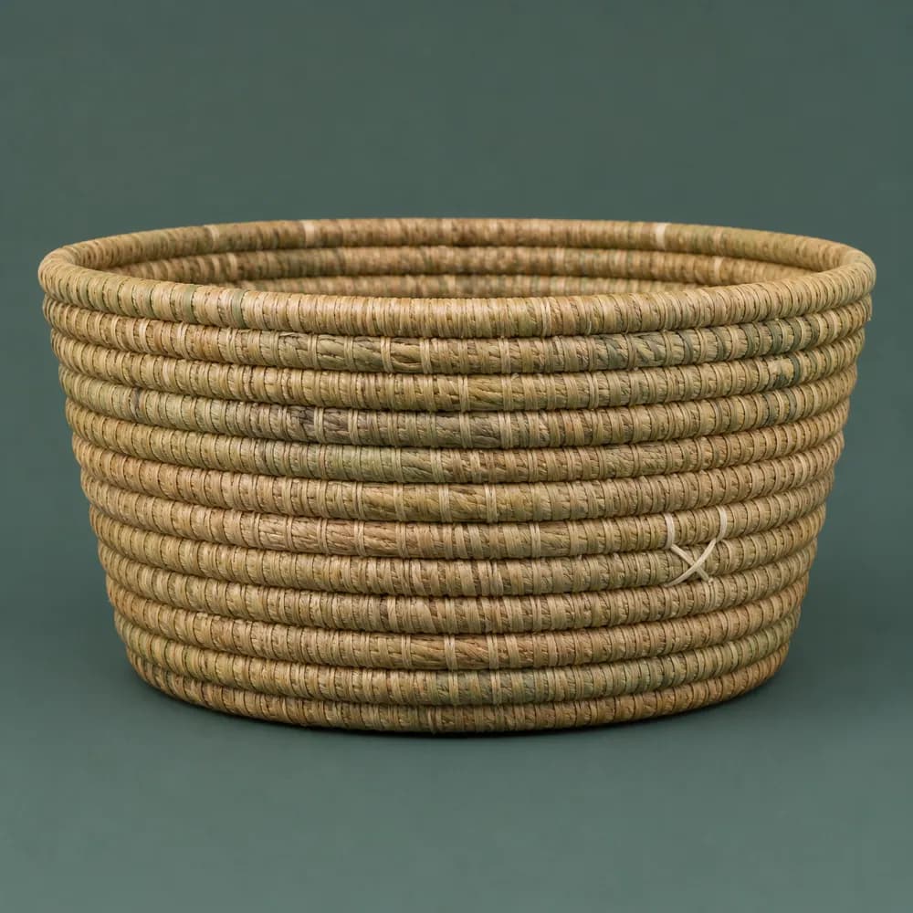 Coil Basket 300, piece ON-A-08, woven in Sedge, photographed as it is.