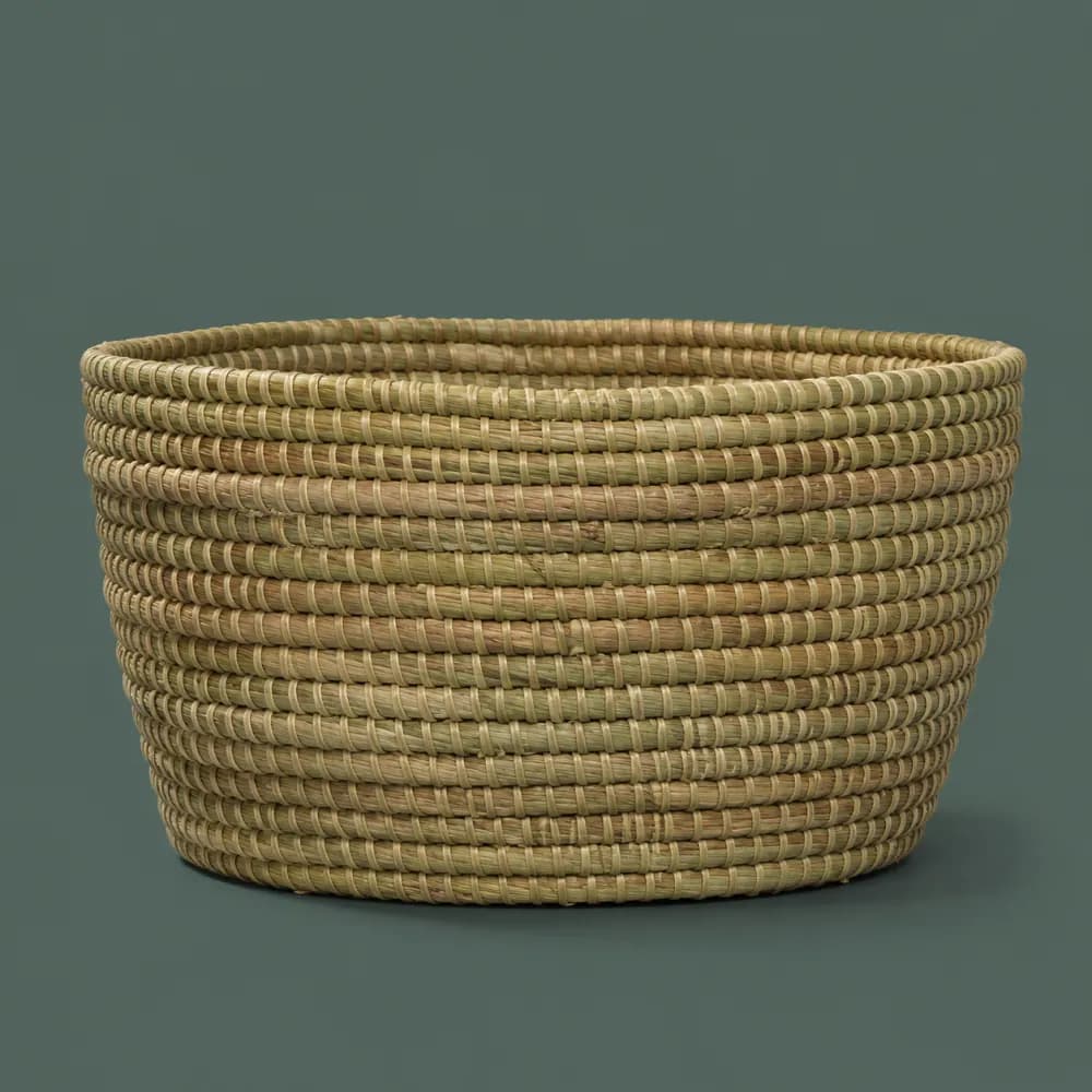 Coil Basket 300, piece ON-A-09, woven in Sedge, photographed as it is.