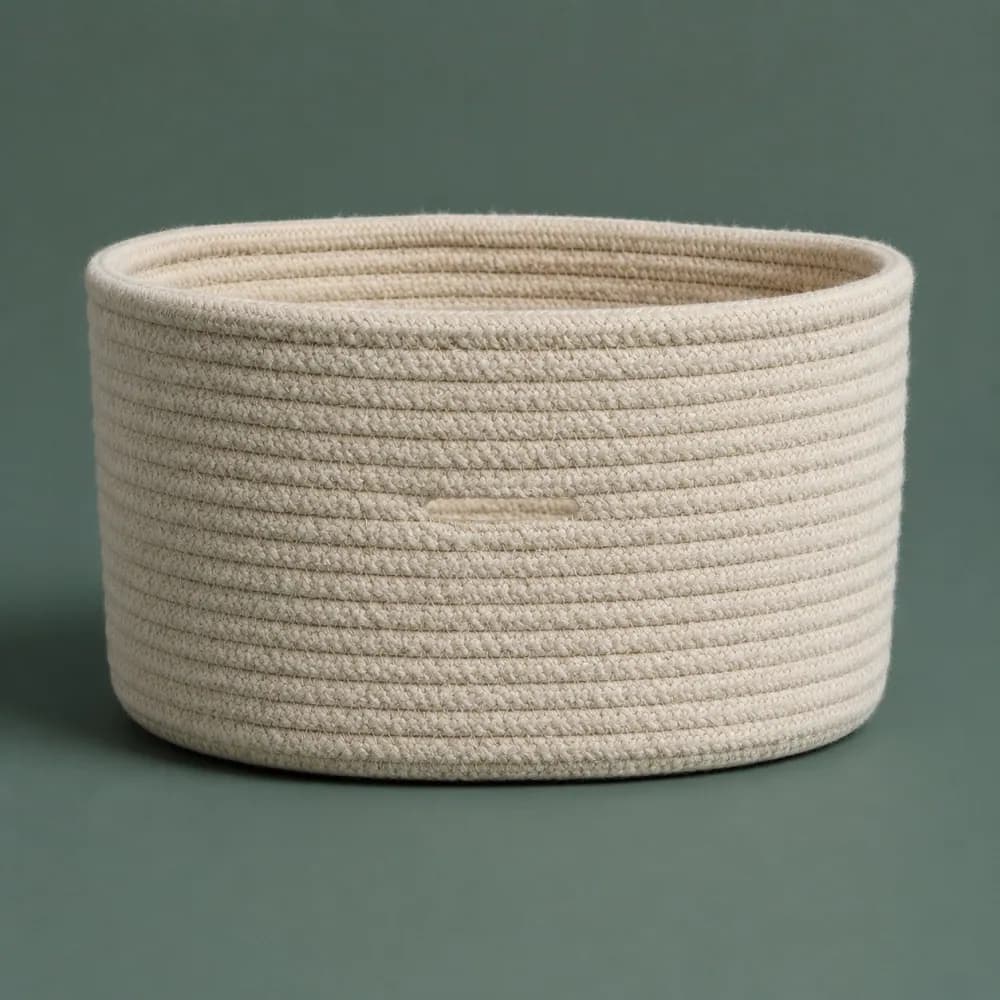 Cord Basket 300, piece ON-A-10, woven in Cotton cord, photographed as it is.