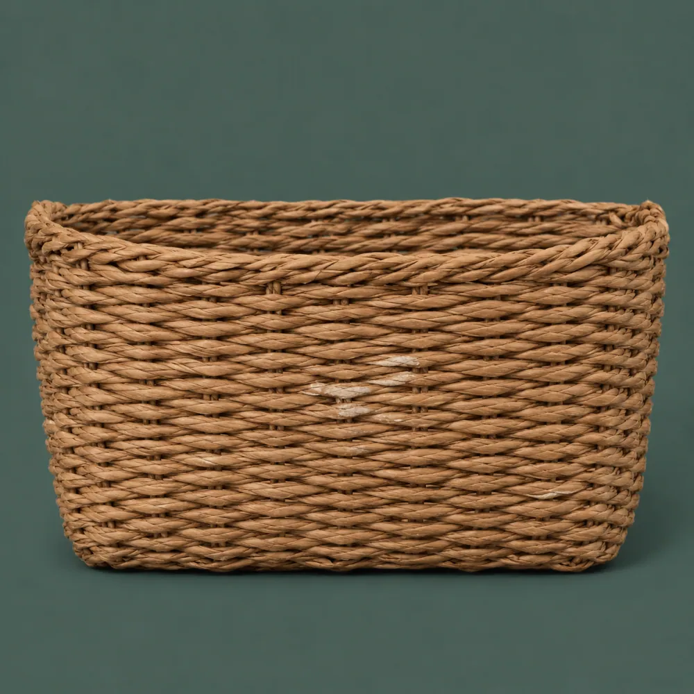 Paper Cord Basket 320, piece ON-A-13, woven in Paper cord, photographed as it is.