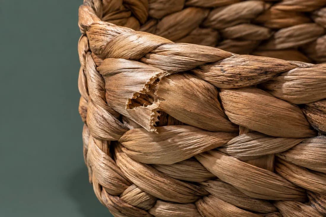 The visible flaw on ON-B-07: One plait strand has torn across its width on the outer wall at the front left. The rim is 3 mm oval.