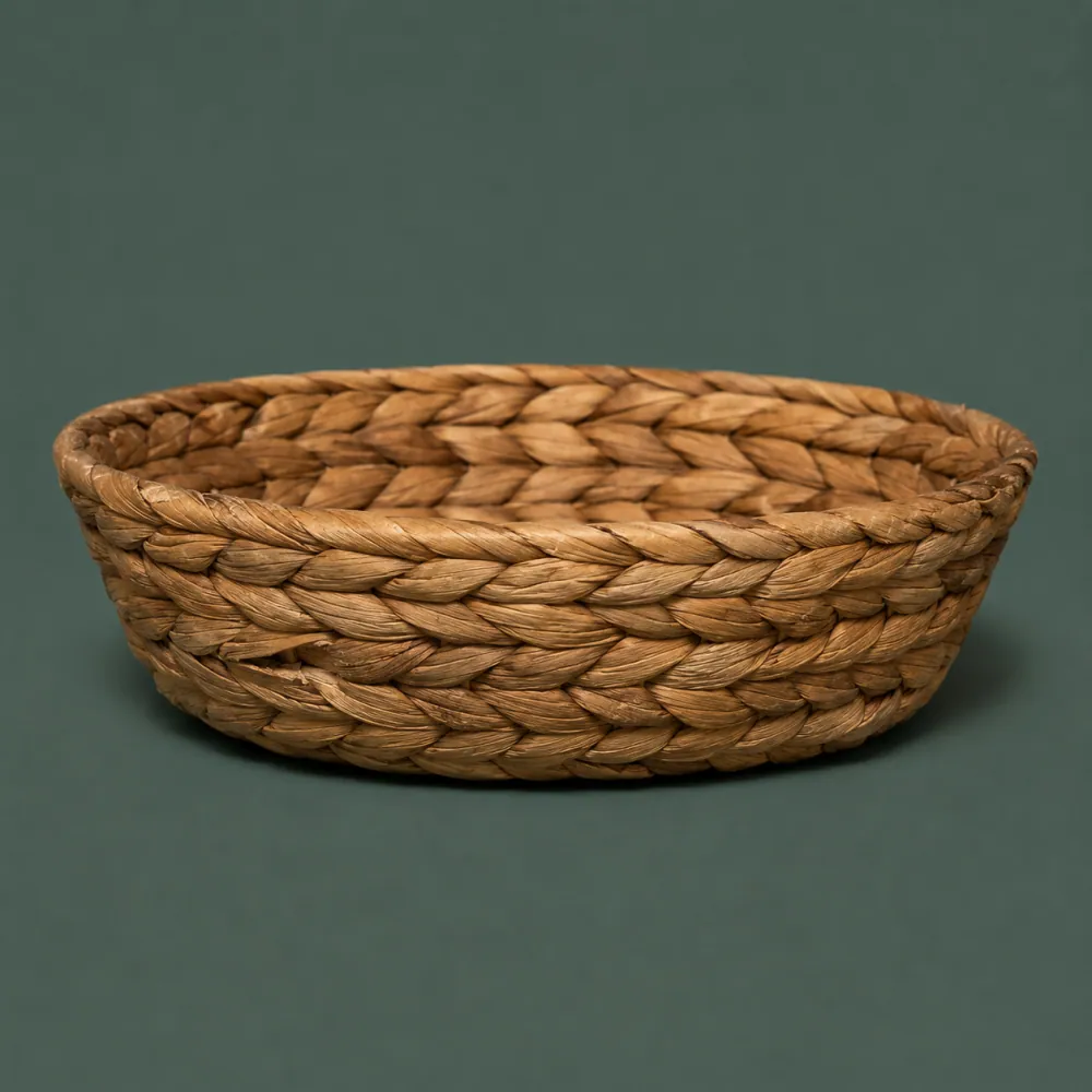 Fruit Bowl 340, piece ON-B-07, woven in Water hyacinth, photographed as it is.