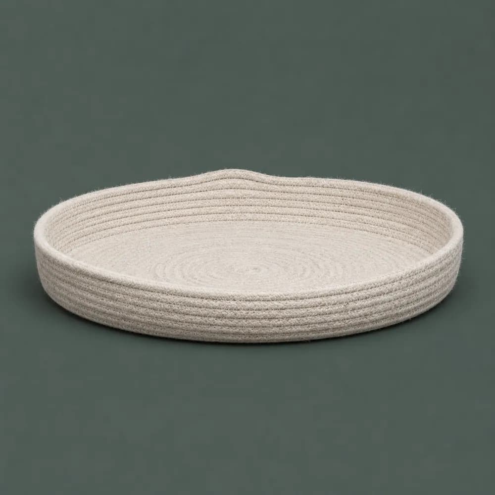 Cord Tray 340, piece ON-B-08, woven in Cotton cord, photographed as it is.