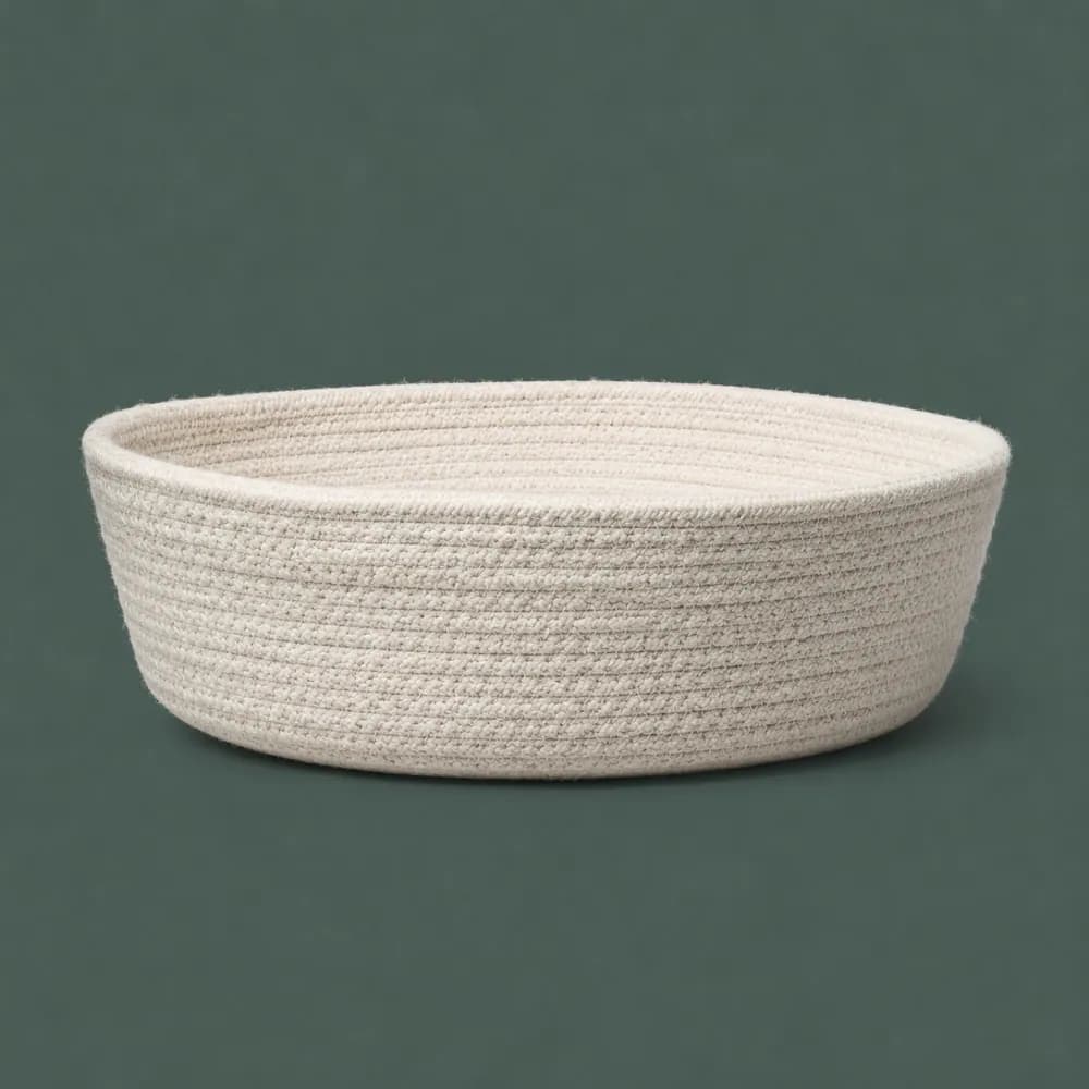 Cord Bowl 280, piece ON-B-09, woven in Cotton cord, photographed as it is.