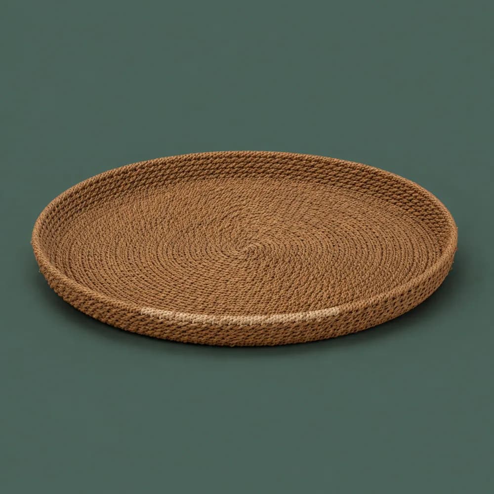 Paper Cord Tray 400, piece ON-B-10, woven in Paper cord, photographed as it is.