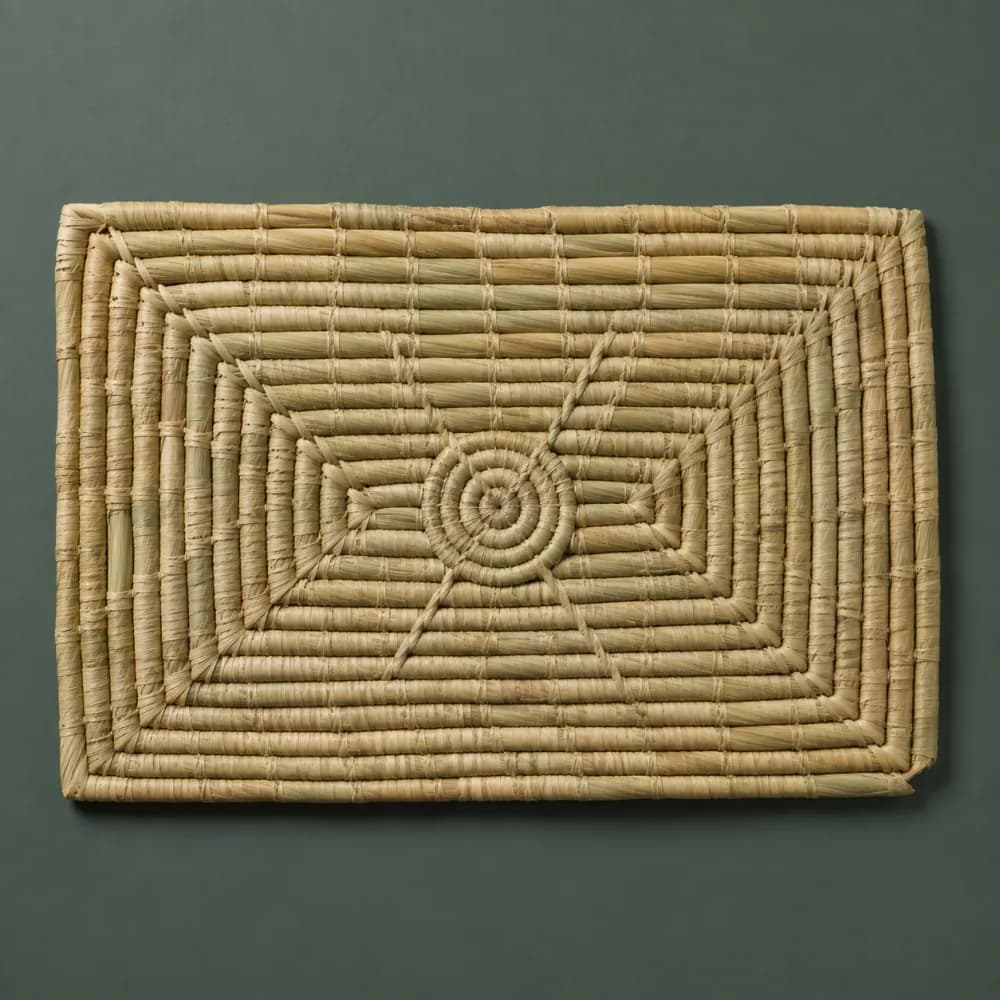 Wall Panel 600×400, piece ON-D-04, woven in Sedge, photographed as it is.