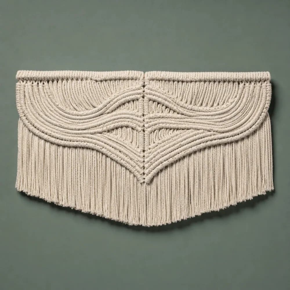 Macramé Hanging 900, piece ON-D-05, woven in Cotton cord, photographed as it is.