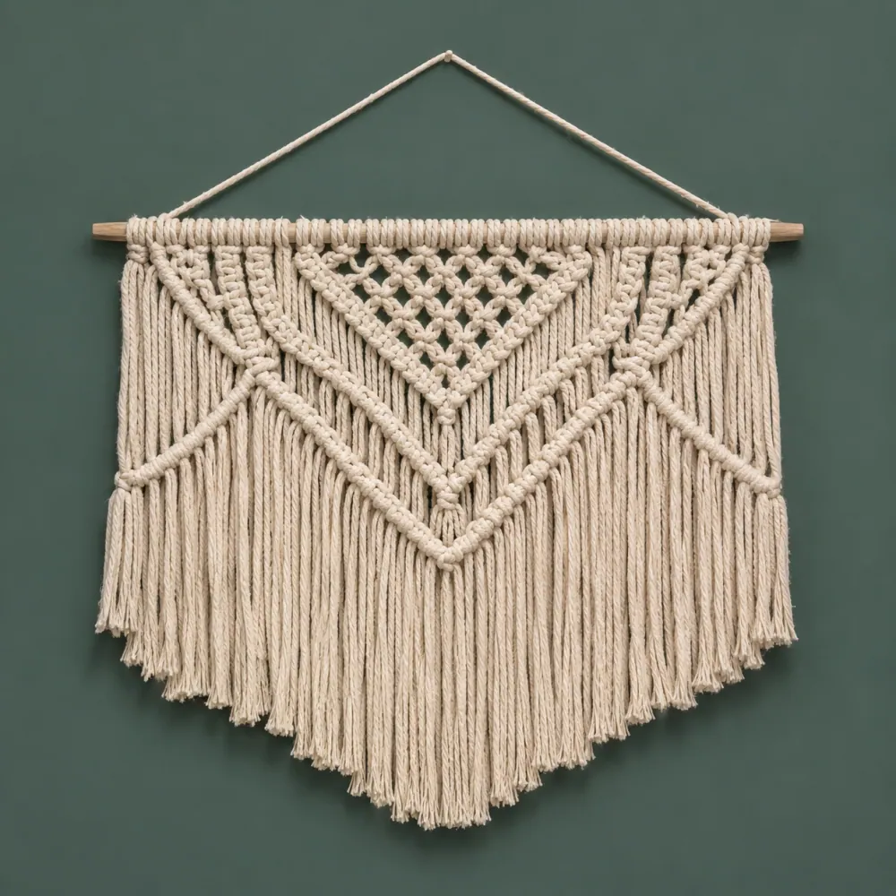 Macramé Hanging 900, piece ON-D-06, woven in Cotton cord, photographed as it is.