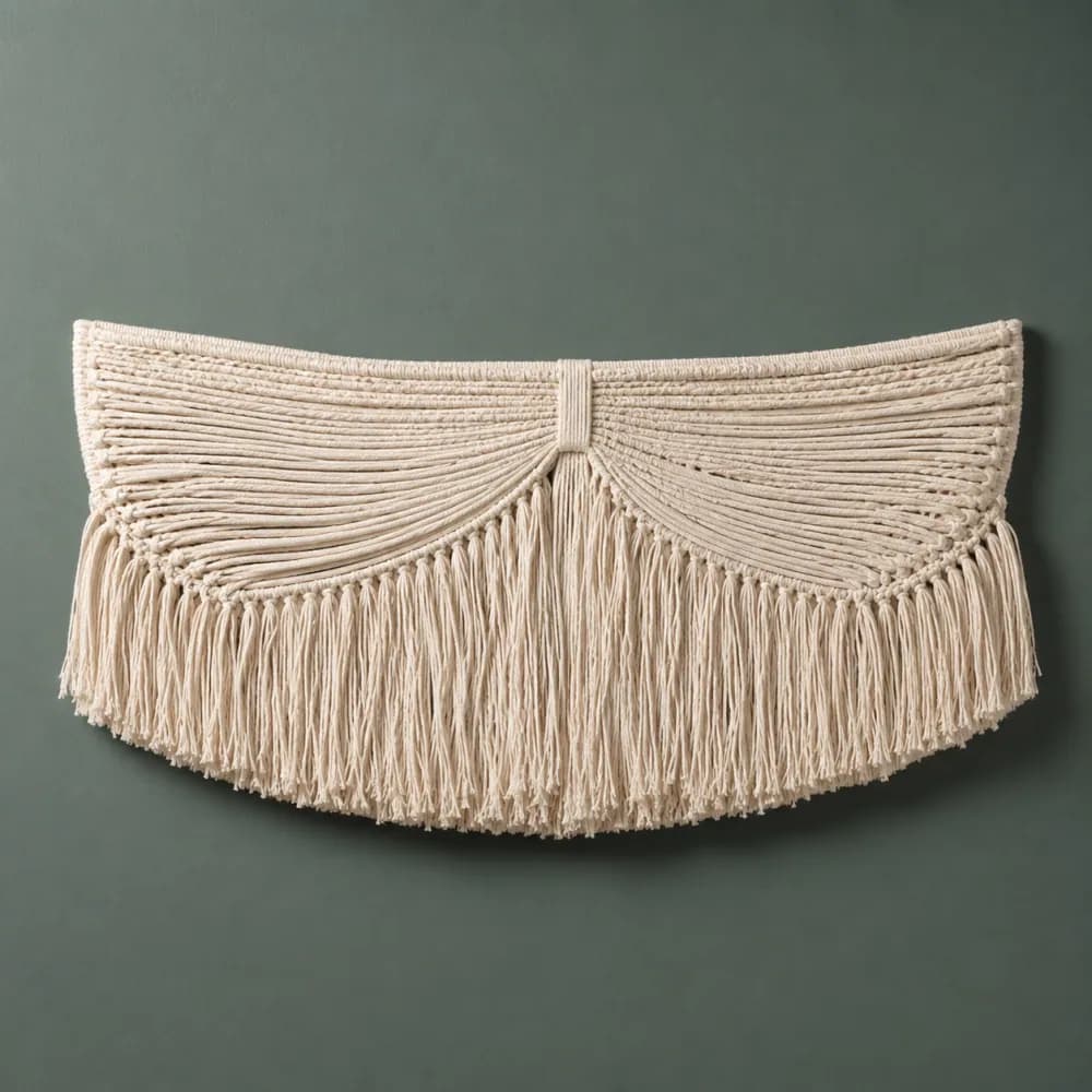 Macramé Hanging 1400, piece ON-D-07, woven in Cotton cord, photographed as it is.