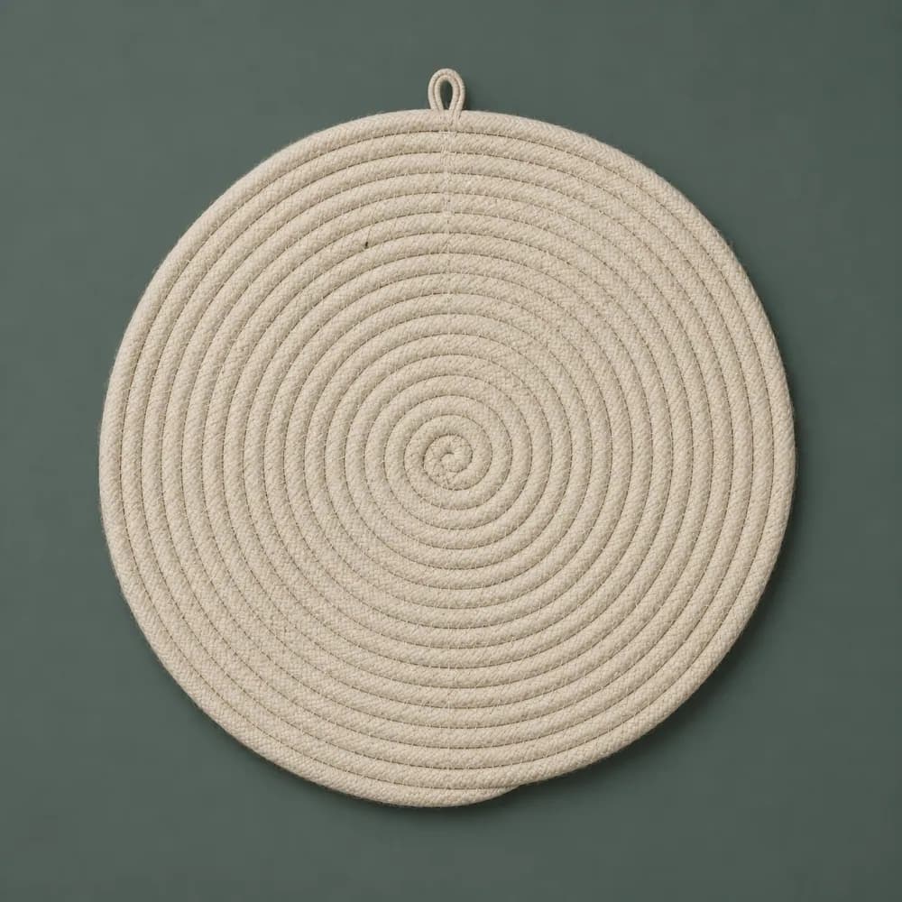 Cord Wall Disc 560, piece ON-D-08, woven in Cotton cord, photographed as it is.