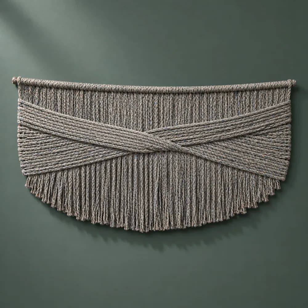 Recycled Cord Hanging 1100, piece ON-D-10, woven in Recycled fibre cord, photographed as it is.