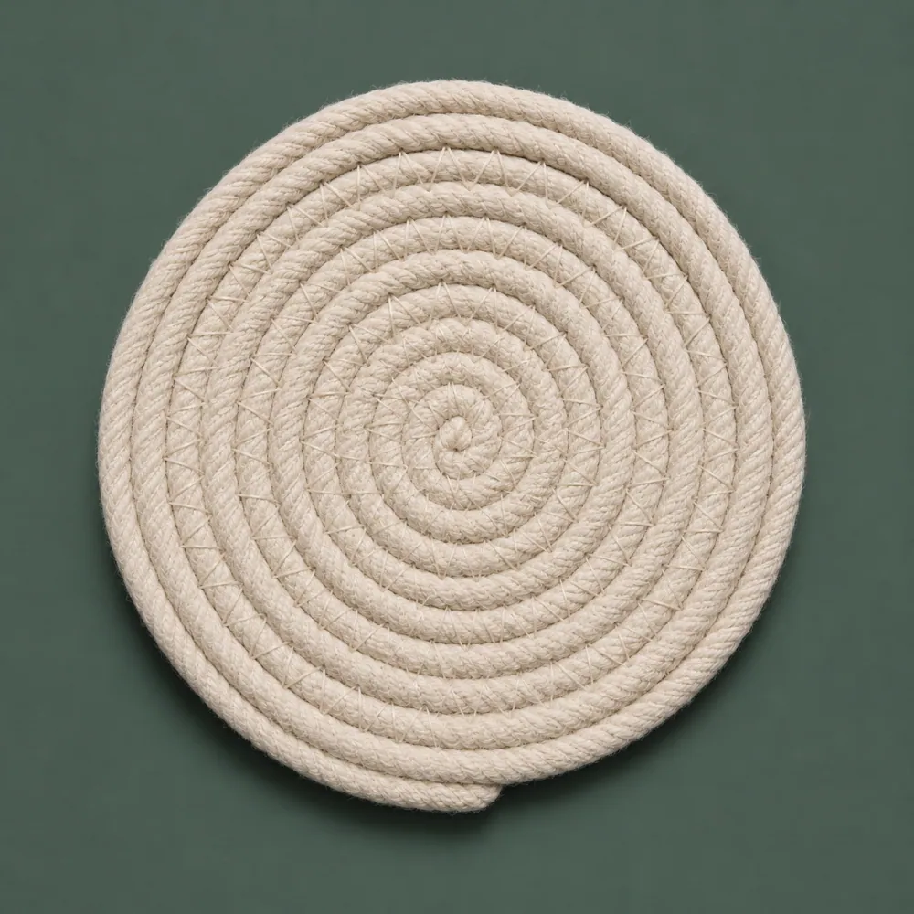 Cord Trivet 220, piece ON-F-09, woven in Cotton cord, photographed as it is.
