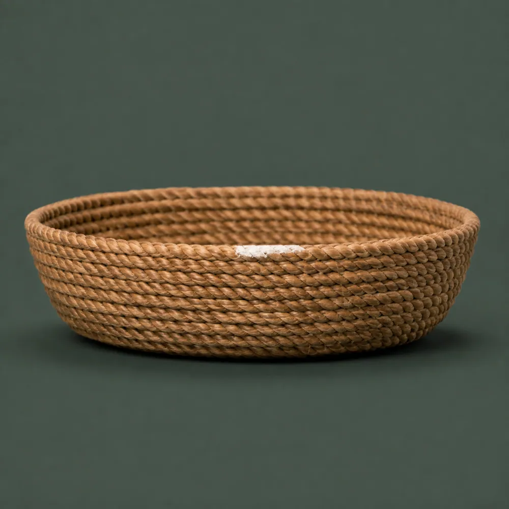 Paper Cord Dish 180, piece ON-F-11, woven in Paper cord, photographed as it is.