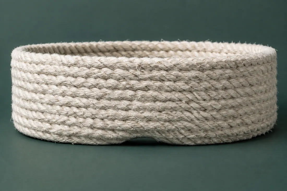 The visible flaw on ON-C-06: The lower edge dips 3 mm at the back. A 15 mm length of cord is flattened on the front face.