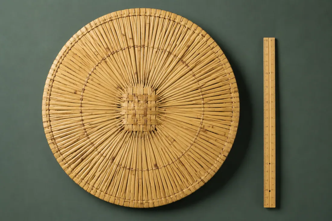 ON-D-03 photographed beside a ruler so you can judge its size against the published 713 mm.