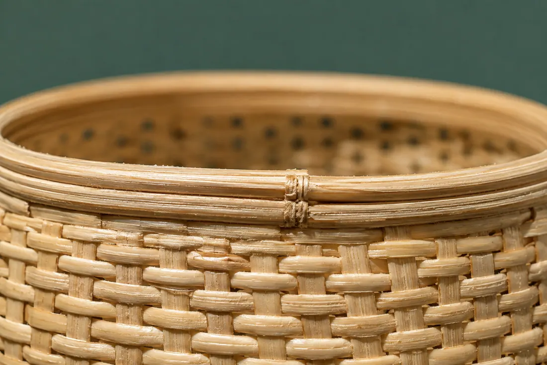 The visible flaw on ON-F-05: The rim is 3 mm out of level. A cane end pokes 2 mm through the outer wall near the base.