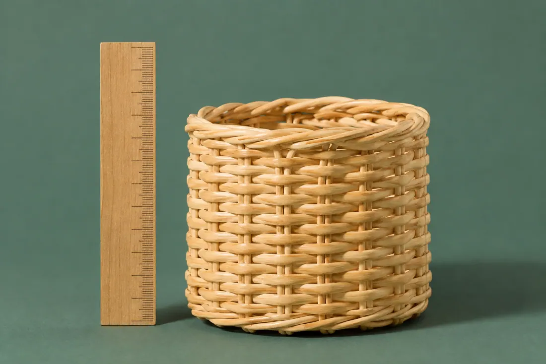 ON-F-05 photographed beside a ruler so you can judge its size against the published 103 mm.