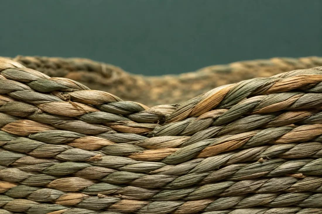 The visible flaw on ON-F-06: The rim dips 3 mm at the back. Two cord ends are visible on the underside.